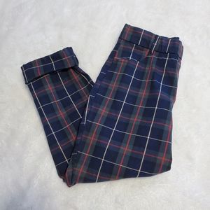 {SOLD} Zara Plaid Ankle Trousers w Pockets